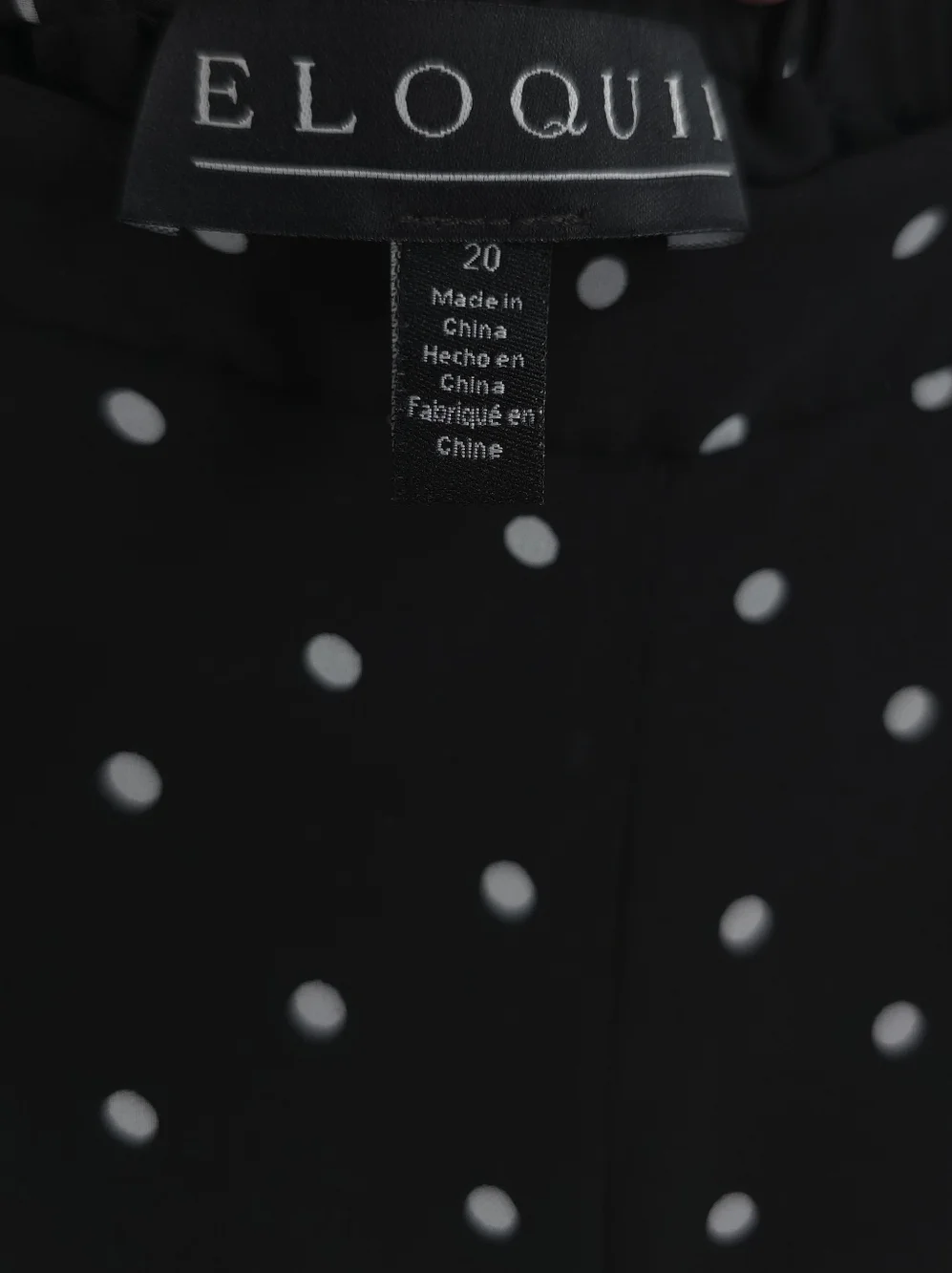 Eloquii Polka Dot Chiffin Wide Leg Pull-on Pants Black White High Rise Pockets - Picture 8 of 9